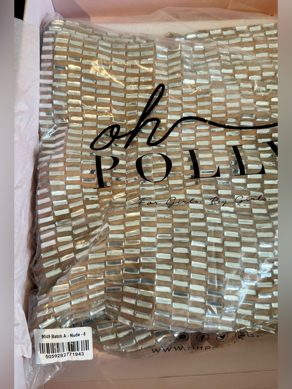New Oh Polly Amaya Embellished Maxi Dress – Almond, UK 8 - Picture 4 of 7